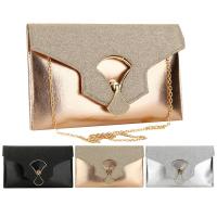 PU Leather Easy Matching Clutch Bag with chain & attached with hanging strap Polyester Solid PC