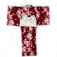 Polyester Sexy Kimono loose & breathable Kimono Costume & interlock band & belt printed floral Set