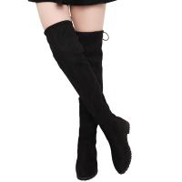 Rubber & Suede Over the Knee Boots, different size for choice & breathable, patchwork, Solid, more colors for choice, Sold By Pair