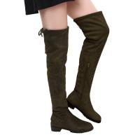 Rubber & Suede Over the Knee Boots, different size for choice & thermal, patchwork, Solid, more colors for choice, Sold By PC
