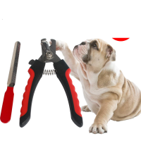 Stainless Steel Medium-sized dogs Pet Nail Clipper nail file & nail scissors Solid red PC