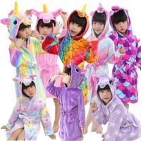 Polyester Soft & With Siamese Cap Children Bathrobe thicken & thermal knitted Cartoon PC