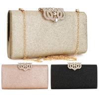 PU Leather Clutch Bag with chain & with rhinestone Polyester Solid PC