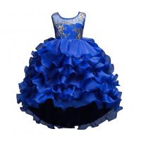 Polyester Princess & Ball Gown & Asymmetrical Girl One-piece Dress embroidered floral PC