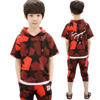 Cotton Boy Summer Clothing Set & two piece & breathable Pants & top camouflage Set