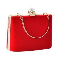 Satin & Velour Easy Matching Clutch Bag durable & portable & with rhinestone PC