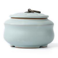 Ceramics Tea Caddies for storage & tight seal sky blue PC