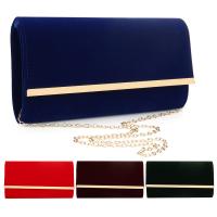 Flannelette hard-surface & Easy Matching Clutch Bag with chain & attached with hanging strap Solid PC