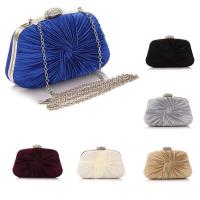Polyester Pleat & Pillow Shaped Clutch Bag with chain PC