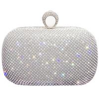 Rhinestone hard-surface & Easy Matching Clutch Bag with chain & attached with hanging strap Polyester PC