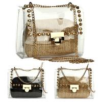 PVC Easy Matching Crossbody Bag with chain & soft surface & transparent PC
