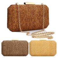 Straw Easy Matching & Weave Woven Shoulder Bag with chain & hardwearing Solid PC