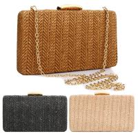 Straw Weave Woven Shoulder Bag with chain & hardwearing Solid PC