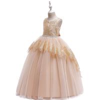Polyester Princess & Ball Gown Girl One-piece Dress large hem design floral PC