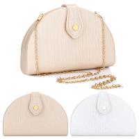 PU Leather Clutch Bag with chain & soft surface Satin Solid PC
