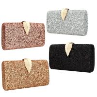Zinc Alloy Crossbody Bag with chain & Mini & portable Sequin Solid PC