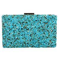 Gemstone & Zinc Alloy Box Bag Clutch Bag attached with hanging strap PC