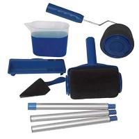 Tejido Flocado & Acero Pintar Brush Set, azul,  Conjunto