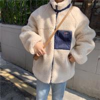 Cotton Women Coat & loose & thermal beige : PC