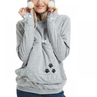 Polyester With Siamese Cap & Plus Size Women Sweatshirts & loose & with pocket patchwork PC