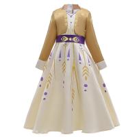 Cotton Children Princess Costume & for girl printed mixed pattern gold PC