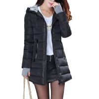 Polyester Plus Size Women Down Coat mid-long style patchwork Solid PC