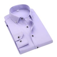 Cotton Slim Men Long Sleeve Dress Shirts & breathable patchwork PC