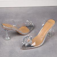 Synthetic Leather High Heels Fish Head Sandals hardwearing  Solid silver PC