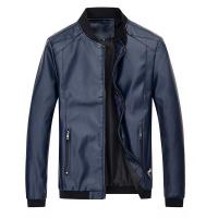PU Leather & Polyester Plus Size Men Motorcycle Leather Jacket & with pocket PC