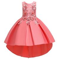 Polyester Princess & Ball Gown Girl One-piece Dress & short front long back PC