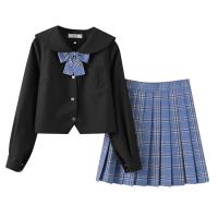 Polyester Schoolgirl Costume & breathable skirt & top Solid PC