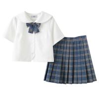 Polyester Schoolgirl Costume & breathable Necktie & skirt & top plaid PC