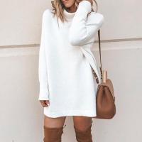 Polyester Autumn and Winter Dress & loose knitted Solid PC