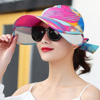 Polyester Sun Visor Cap sun protection & for women & adjustable printed mixed pattern : PC