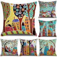 Linen Throw Pillow Covers without pillow inner Polyester printed Lot