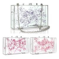 Acrylic Box Bag Clutch Bag with chain floral PC