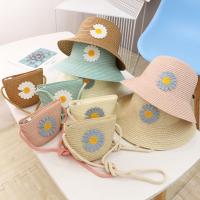 Straw Easy Matching Sun Protection Straw Hat with small bag & sun protection & two piece & breathable floral PC