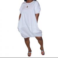 Polyester & Cotton T-shirt Dress & loose plain dyed Solid PC
