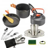 Aluminium Alloy Outdoor Pot Set durable & portable pot & Teapot & Fork & Tray & cups & Spoon Set
