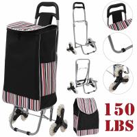 Polyester foldable Folding Trolley Bag, waterproof, with Aluminium Alloy, striped, more colors for choice, Sold By PC