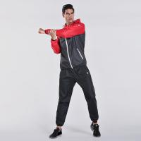Polyester With Siamese Cap Men Sportswear Set Pants & coat Solid PC