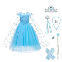 Polyester Ball Gown Children Princess Costume sky blue Sold By Set