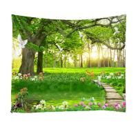 Polyester Tapestry printed tree pattern green PC