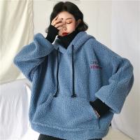 Polyester With Siamese Cap Women Sweatshirts & loose & thermal Solid PC