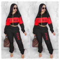 Polyester Women Casual Set & breathable Pants & top letter PC