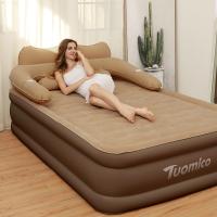 PVC foldable Inflatable Bed Mattress portable Plastic Dipping wood pattern coffee PC
