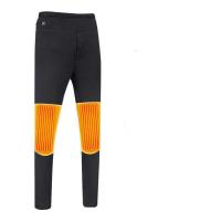 Cellulose Acetate Fibre Electric Warming Trousers thicken & thermal Solid black :XXXXXL Set