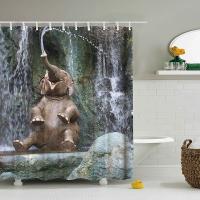 Polyester mildew proofing & Waterproof Shower Curtain printed PC