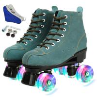 Cowhide Roller Skates lighting & hardwearing & anti-skidding & unisex PU Rubber camouflage Pair