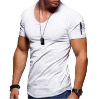 Polyester Slim & Plus Size Men Short Sleeve T-Shirt Solid PC
